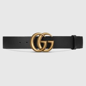 Gucci wide leather belt 39”